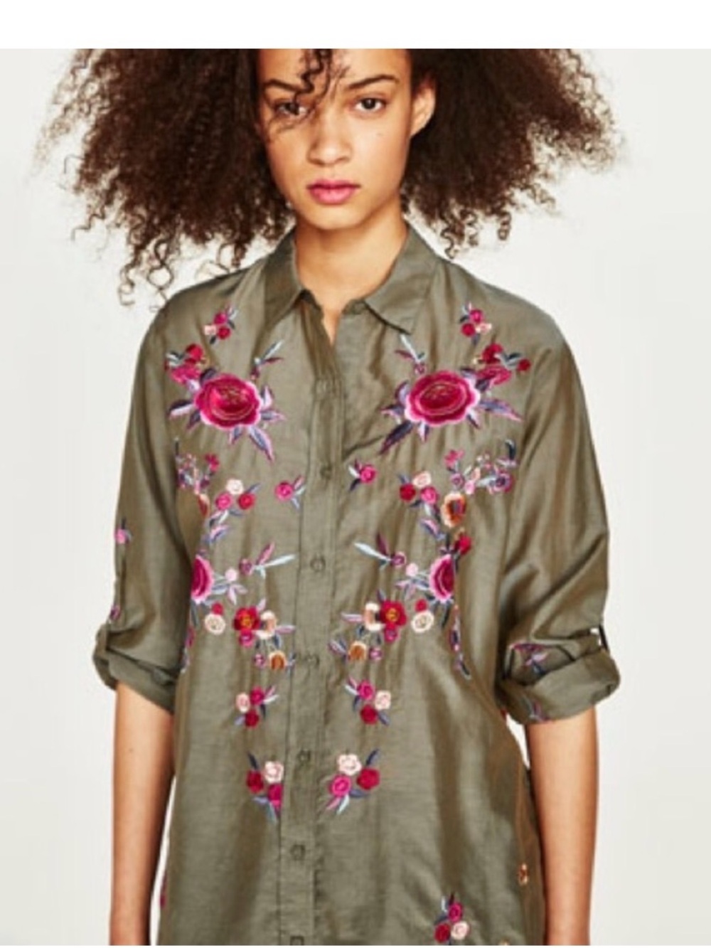 Zara Small Embroidered Floral Tunic
